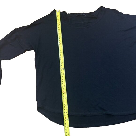 Eileen Fisher Black Viscose Spandex Long Sleeve Shirt Small Petite - Picture 6 of 6